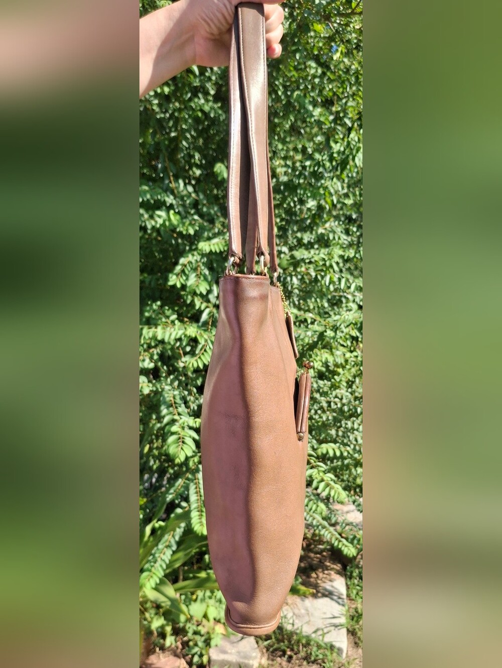 VTG 70's Coach Glove-Tanned Leather Cashin Carry Slim Tote Skinny Tote #9546 - Picture 7 of 14